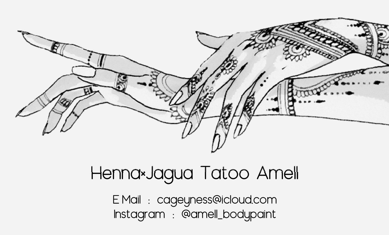 名刺：Henna × Jagua Tattoo Amell様